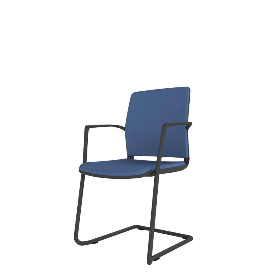 Upholstered Back Chair With Cantilever Frame